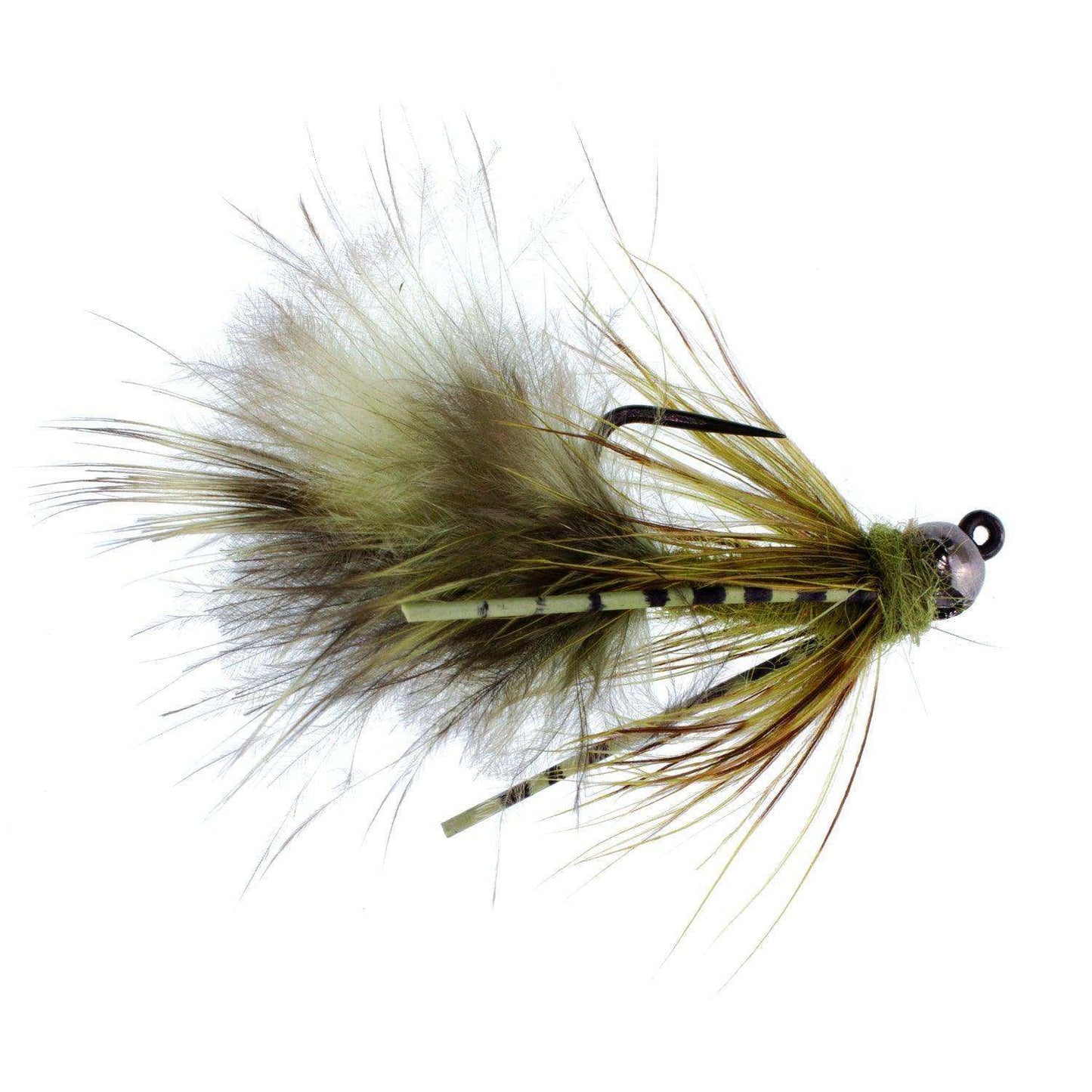 Tungsten Bead Tactical Olive Mini Bugger Czech Nymph Euro Nymphing Fly - 6 Flies Size 12 - Skoutley Outdoors LLC