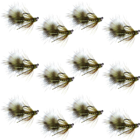 Tungsten Bead Tactical Mini Bugger Czech Nymph Euro Nymphing Fly - 1 Dozen Flies Size 12 - Skoutley Outdoors LLC