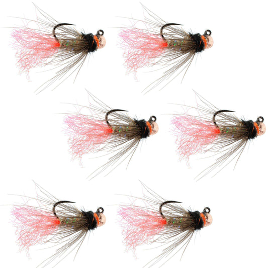 Tungsten Bead Jig Tasmanian Devil Tactical Czech Nymph Euro Nymphing Fly - 6 Flies Size 16 - Skoutley Outdoors LLC