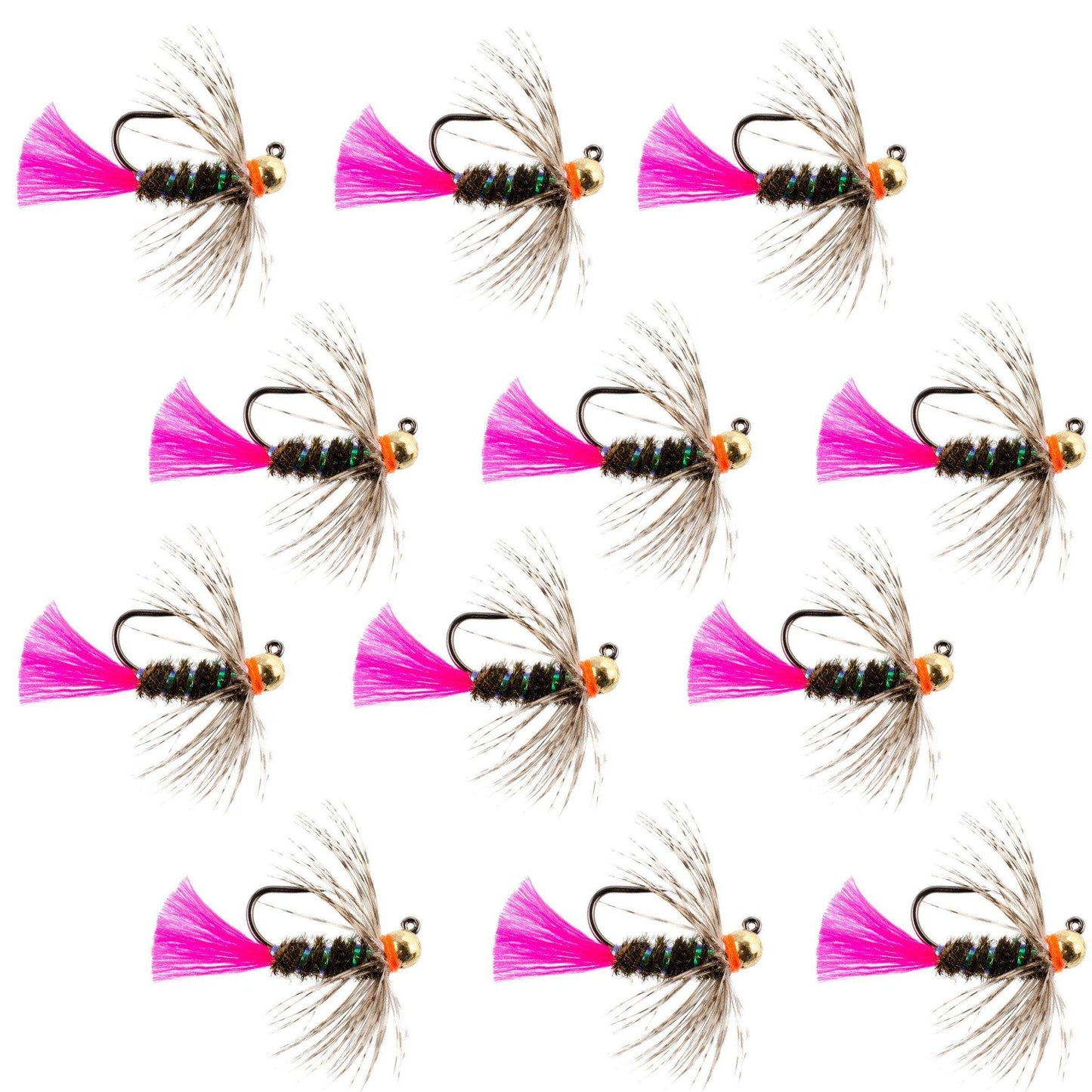 Tungsten Bead Jig Tactical Blow Torch Czech Nymph Euro Nymphing Fly - 1 Dozen Flies Size 12 - Skoutley Outdoors LLC