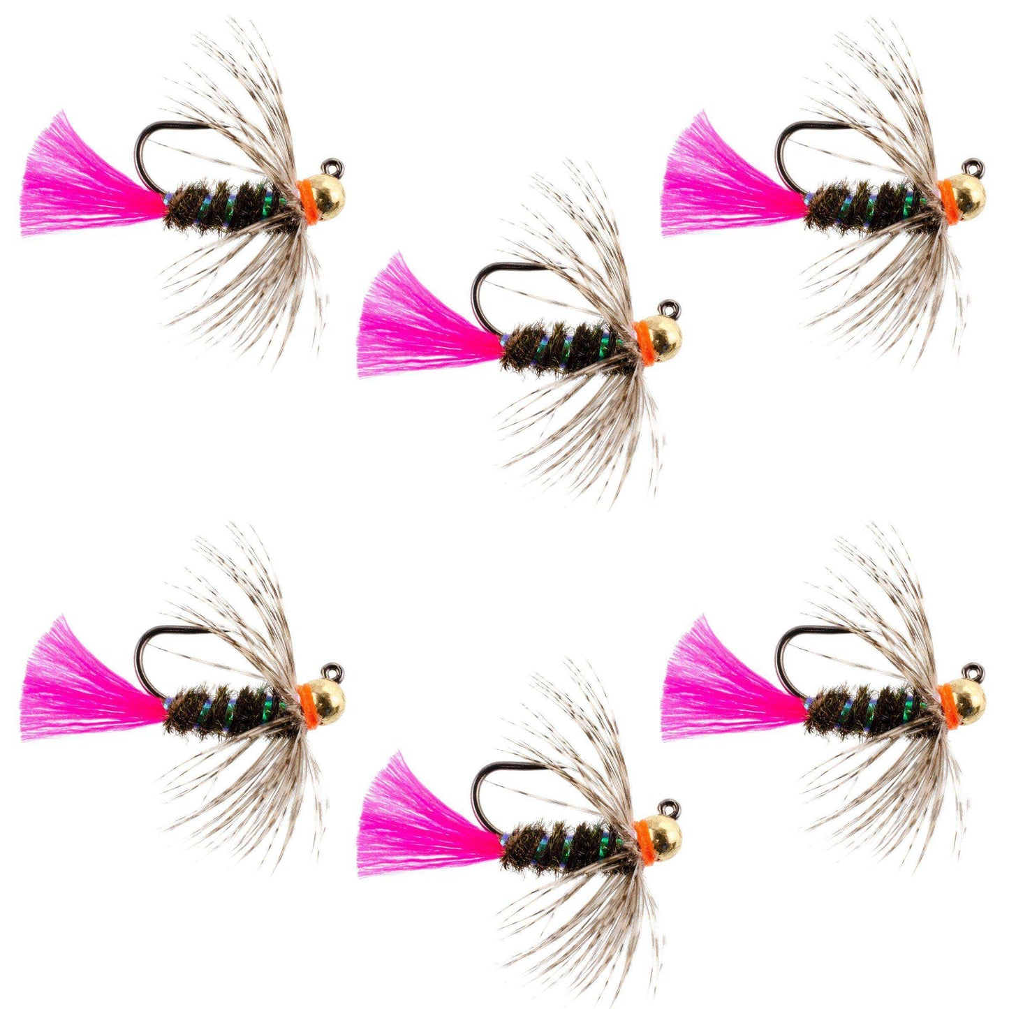 Tungsten Bead Jig Tactical Blow Torch Czech Nymph Euro Nymphing Fly - 6 Flies Size 16 - Skoutley Outdoors LLC