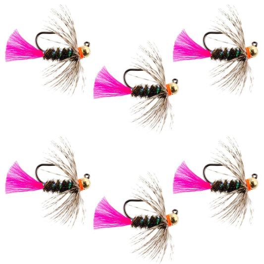 Tungsten Bead Jig Tactical Blow Torch Czech Nymph Euro Nymphing Fly - 6 Flies Size 12 - Skoutley Outdoors LLC