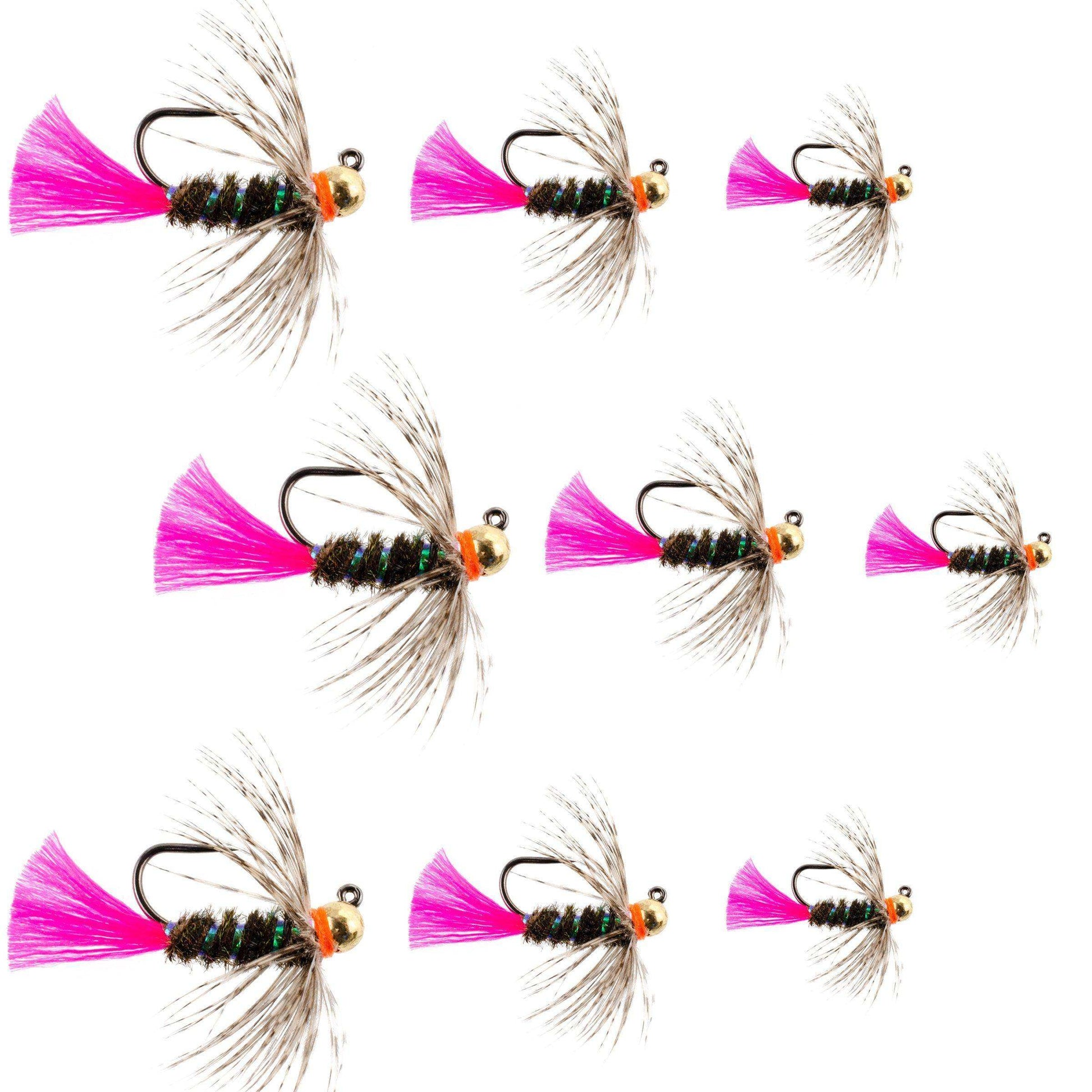 Tungsten Bead Blow Torch Jig Assortment Tactical Nymph Euro Fly - 9 Flies Sizes 10, 12, 14 - Skoutley Outdoors LLC