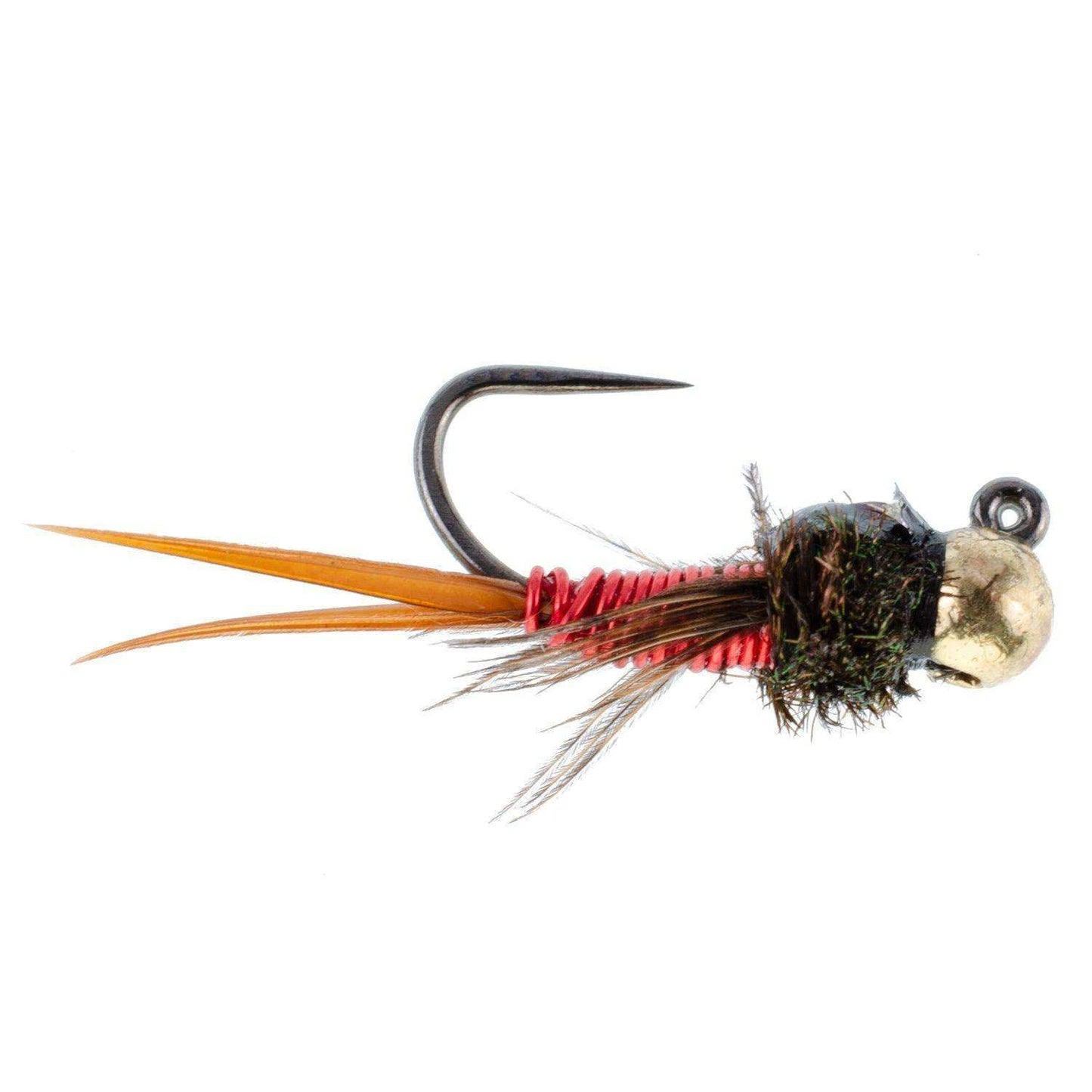 Tungsten Bead Tactical Jig Copper John Red Czech Nymph Euro Nymphing Fly - 6 Flies Size 12 - Skoutley Outdoors LLC