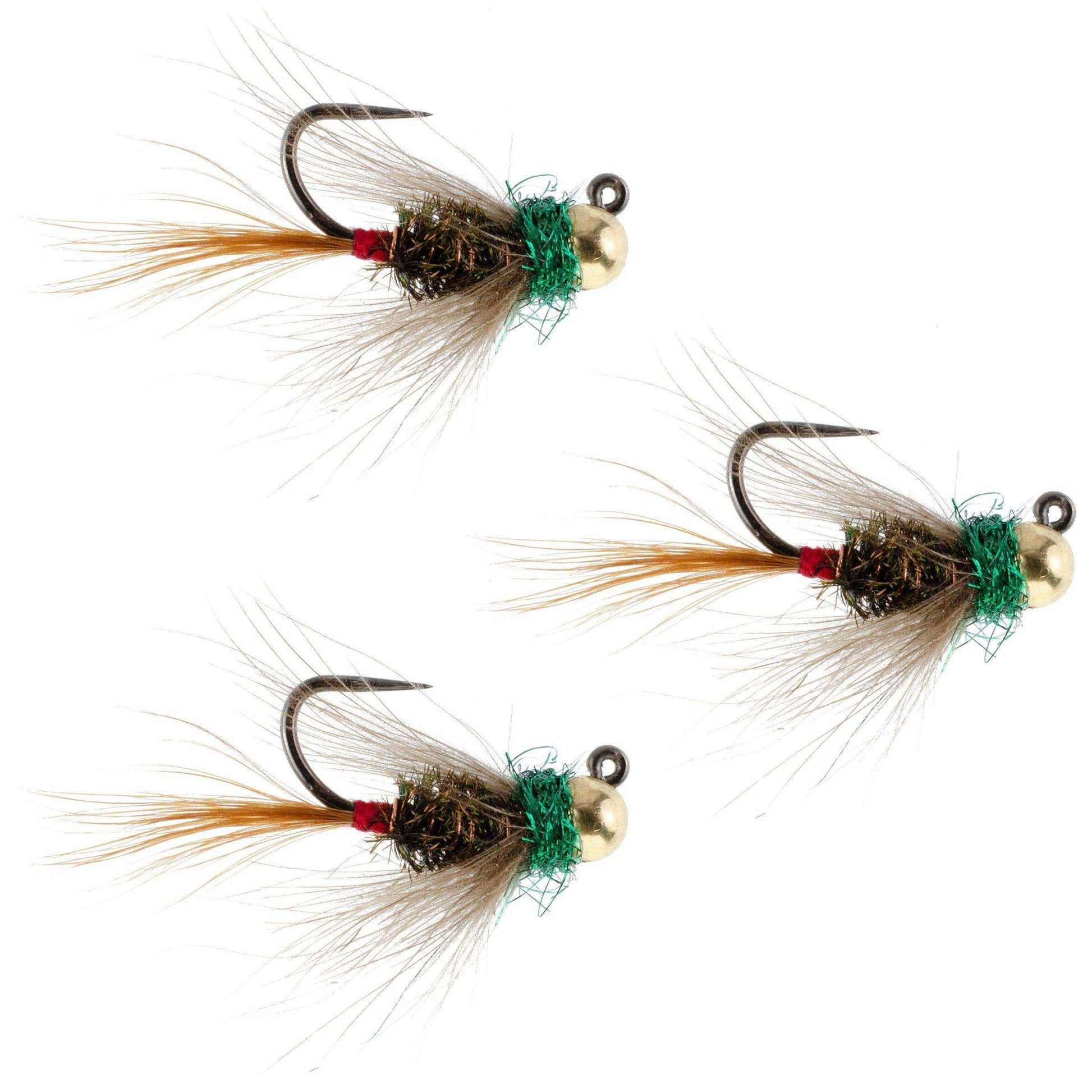 3 Pack Tungsten Bead Tactical CDC Frenchie Czech Nymph Euro Nymphing Fly - Hook Size 16 - Skoutley Outdoors LLC