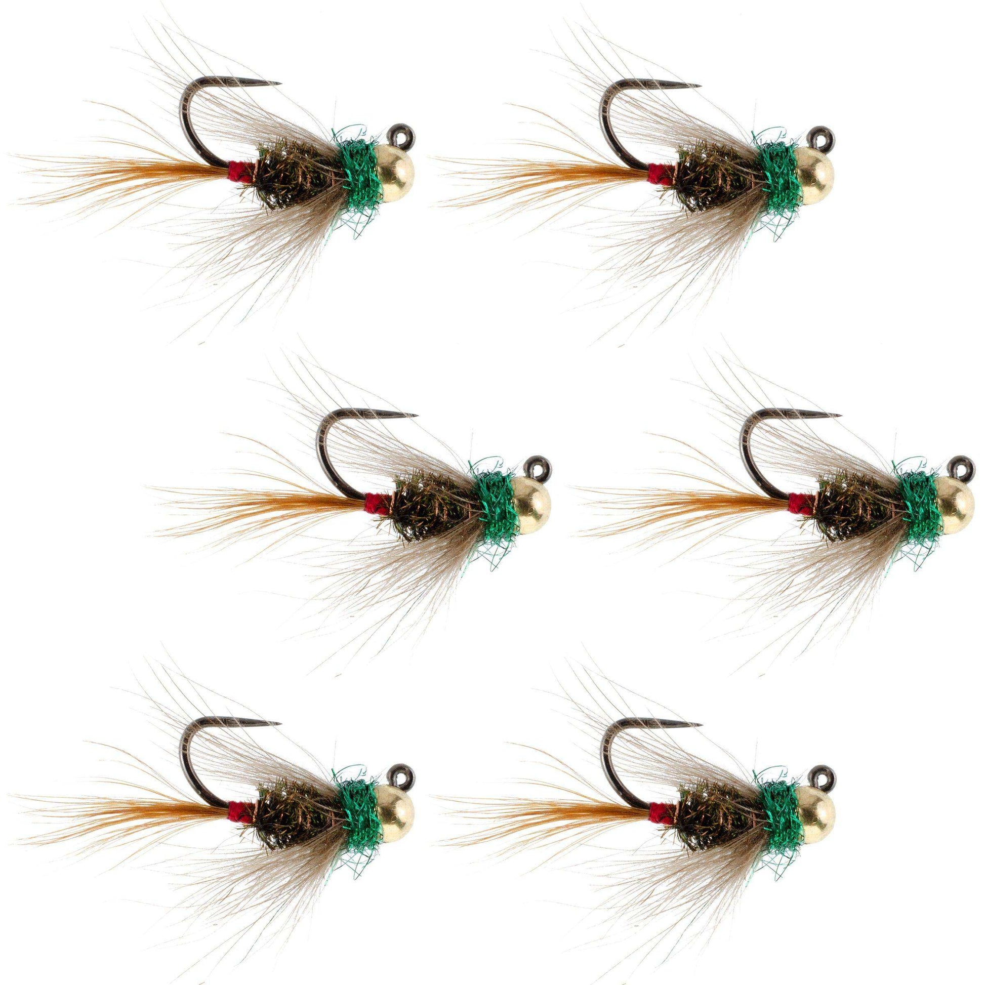 Tungsten Bead Tactical CDC Frenchie Czech Nymph Euro Nymphing Fly - 6 Flies Size 12 - Skoutley Outdoors LLC