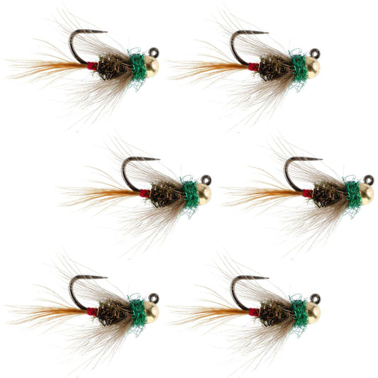 Tungsten Bead Tactical CDC Frenchie Czech Nymph Euro Nymphing Fly - 6 Flies Size 12 - Skoutley Outdoors LLC