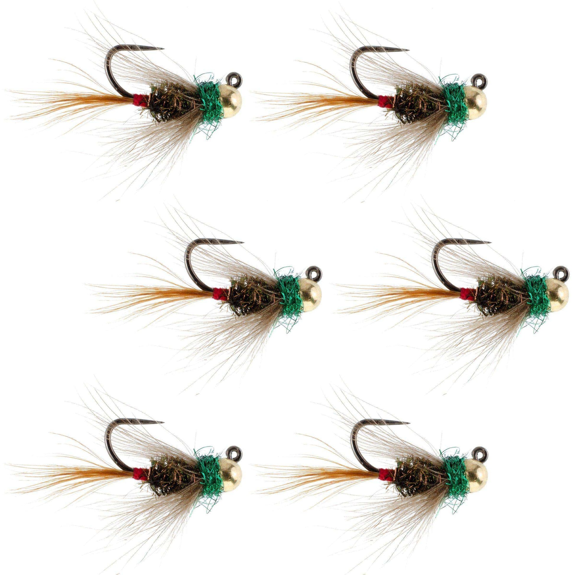 Tungsten Bead Tactical CDC Frenchie Czech Nymph Euro Nymphing Fly - 6 Flies Size 14 - Skoutley Outdoors LLC