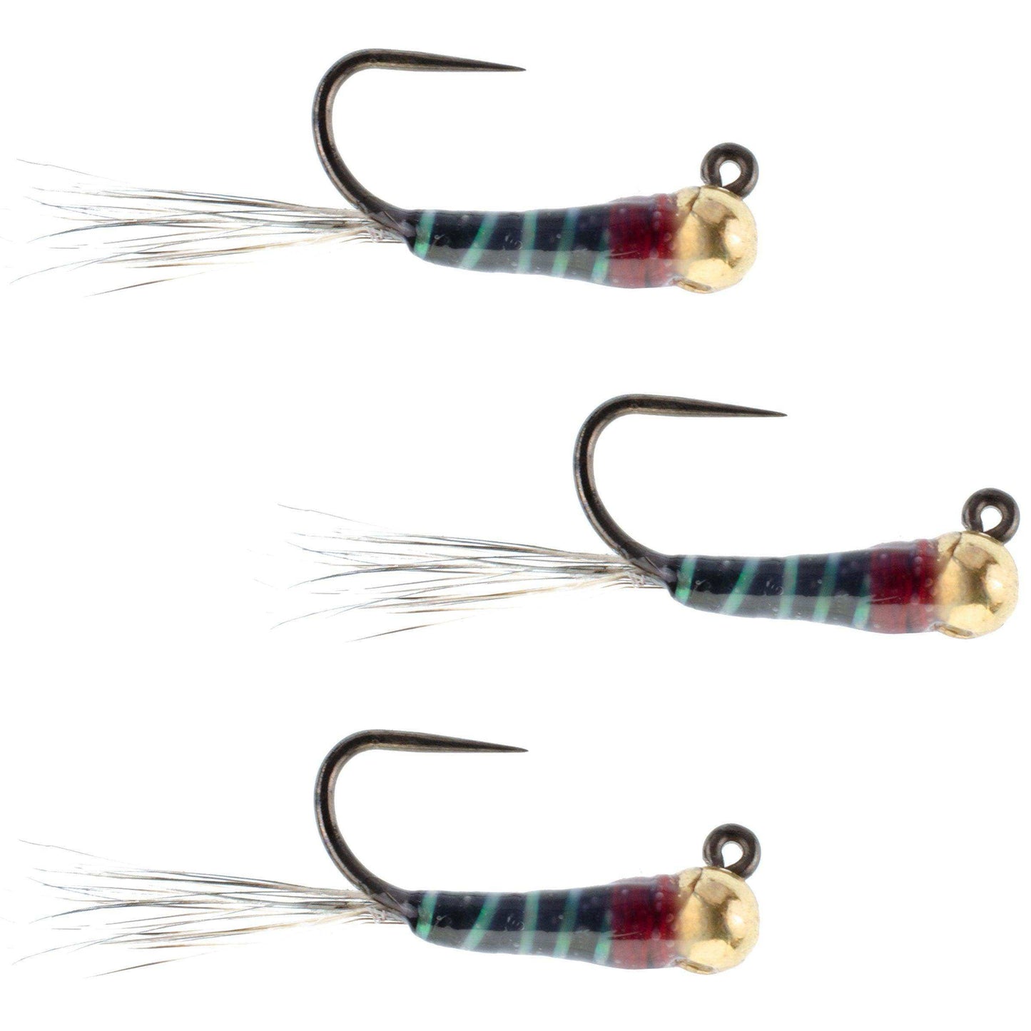 3 Pack Tungsten Bead Black Perdigon Tactical Jig Czech Euro Nymph Spanish Nymphing Fly - Hook Size 18 - Skoutley Outdoors LLC