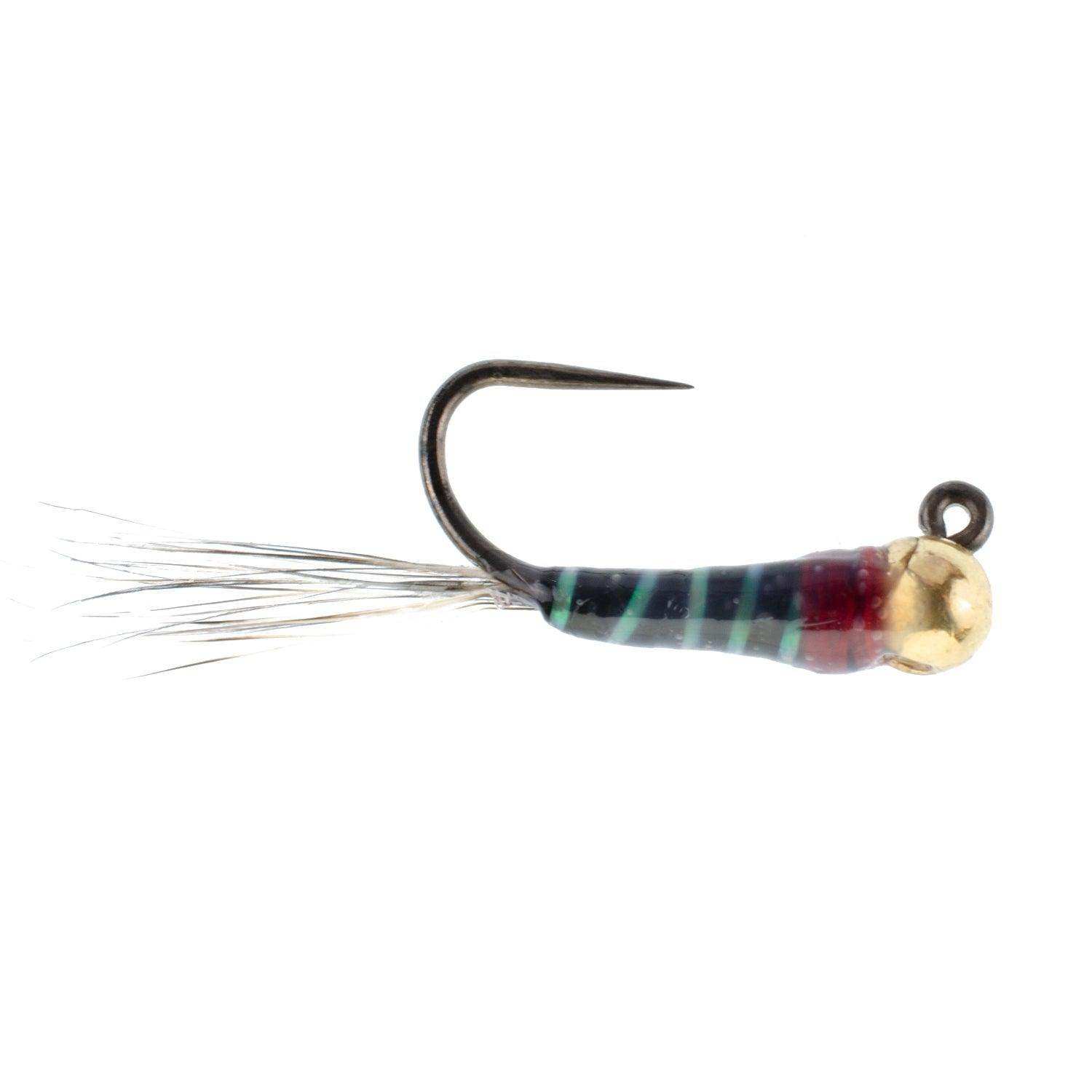 3 Pack Tungsten Bead Black Perdigon Tactical Jig Czech Euro Nymph Spanish Nymphing Fly - Hook Size 14 - Skoutley Outdoors LLC