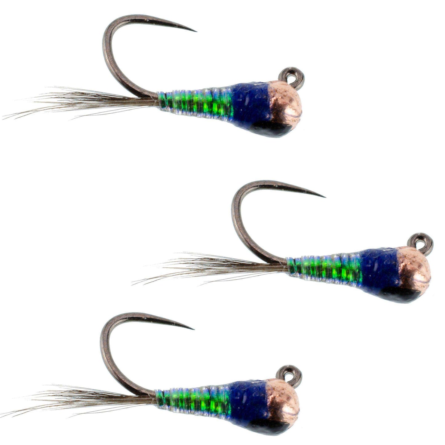 3 Pack Tungsten Bead Gasolina Perdigon Tactical Jig Czech Euro Nymph Spanish Nymphing Fly - Hook Size 16 - Skoutley Outdoors LLC