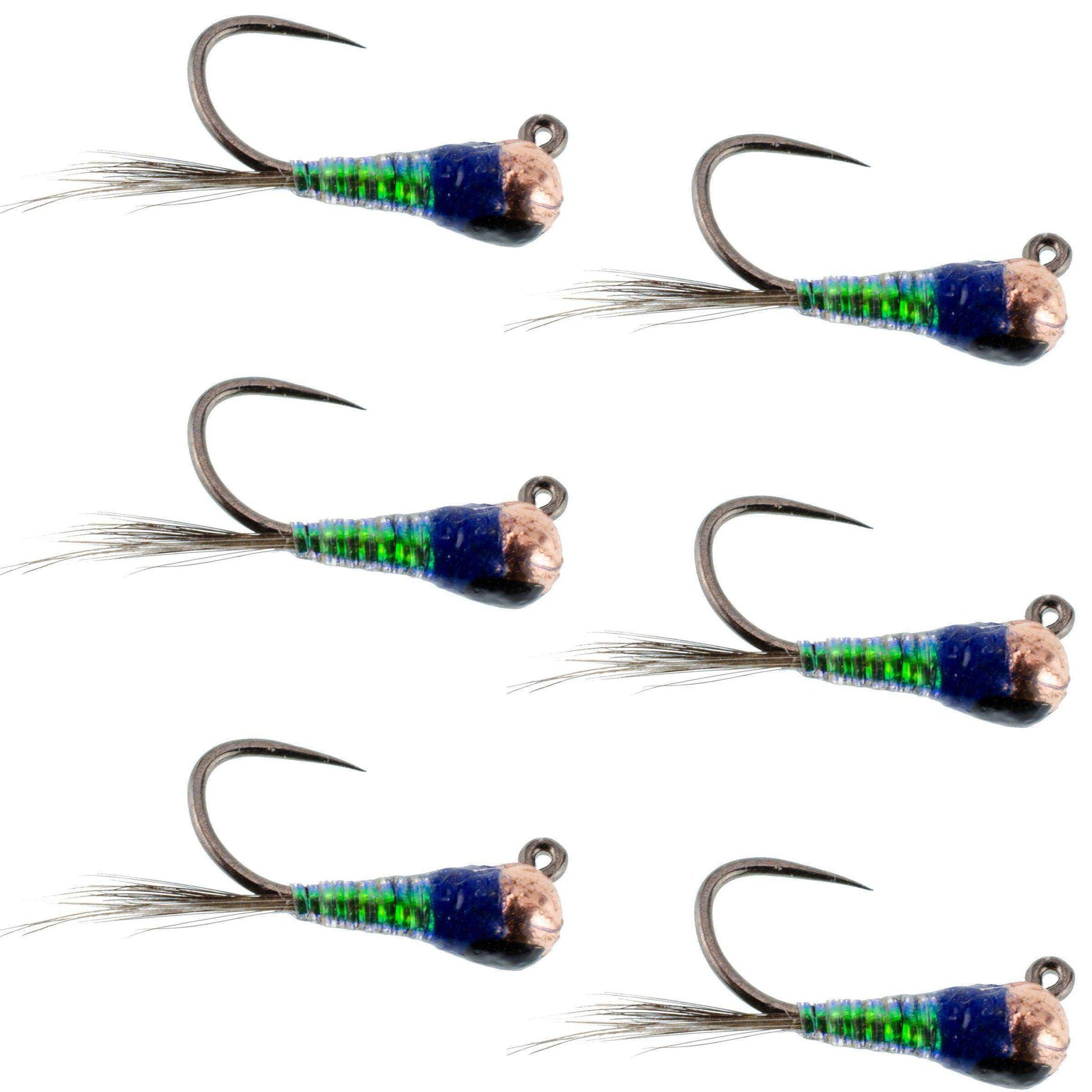 Tungsten Bead Gasolina Perdigon Tactical Jig Czech Euro Nymph Spanish Nymphing Fly - 6 Flies Size 16 - Skoutley Outdoors LLC