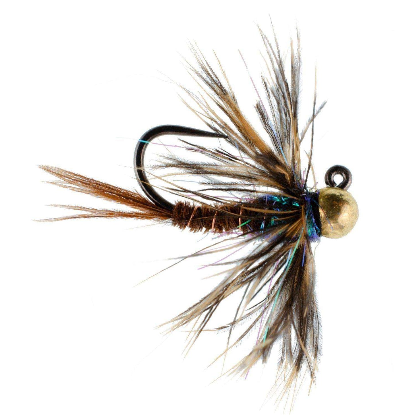 Tungsten Bead Soft Hackle Pheasant Tail Tactical Jig Czech Nymph Euro Nymphing Fly - 1 Dozen Flies Size 12 - Skoutley Outdoors LLC