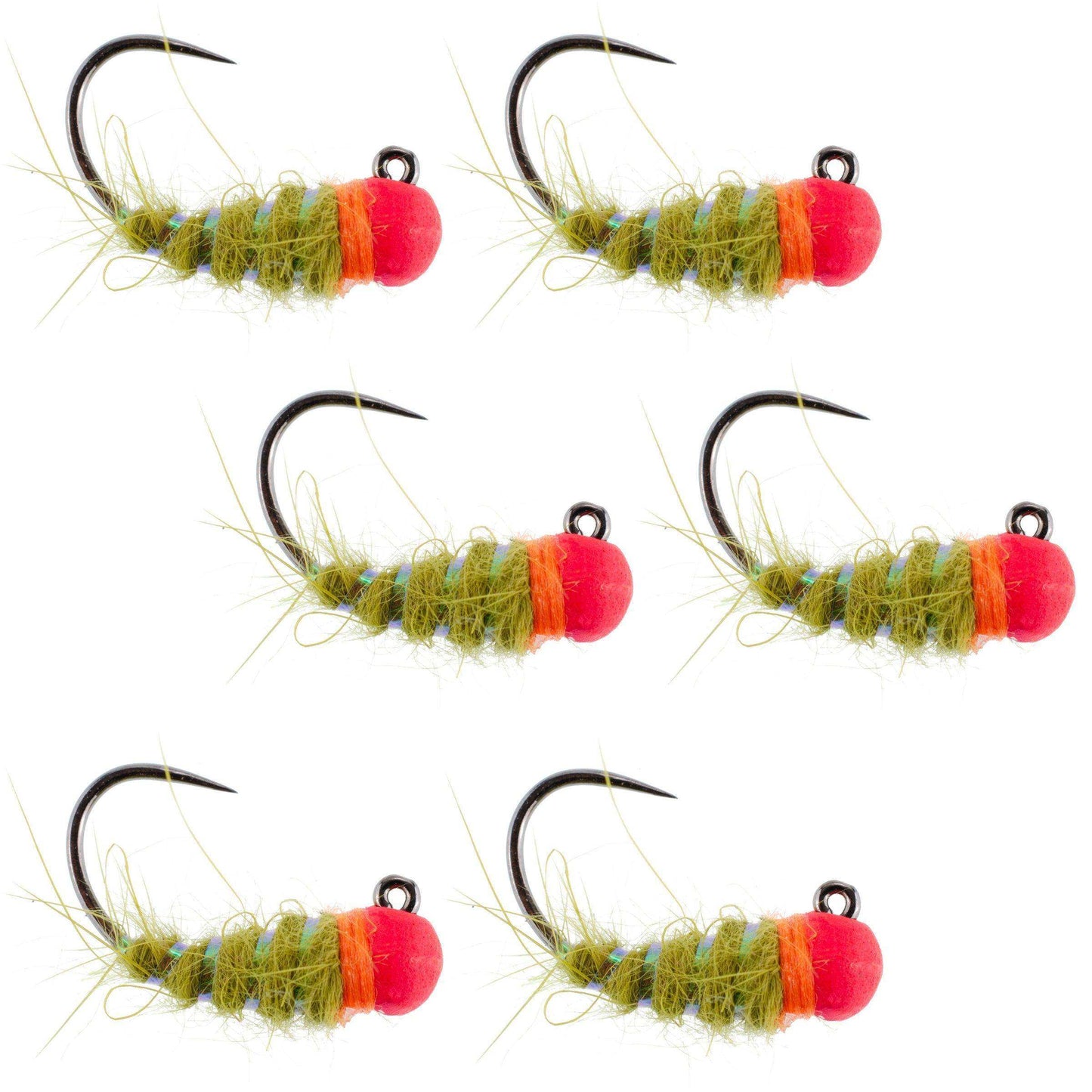 Tungsten Hot Bead Walt's Worm Jig Tactical Czech Nymph Euro Nymphing Fly - 6 Flies Hook Size 16 - Skoutley Outdoors LLC