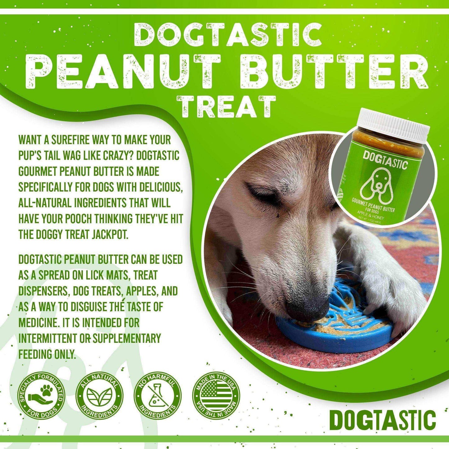 Dogtastic Gourmet Peanut Butter for Dogs - Pumpkin & Flax Seed Flavor - Skoutley Outdoors LLC