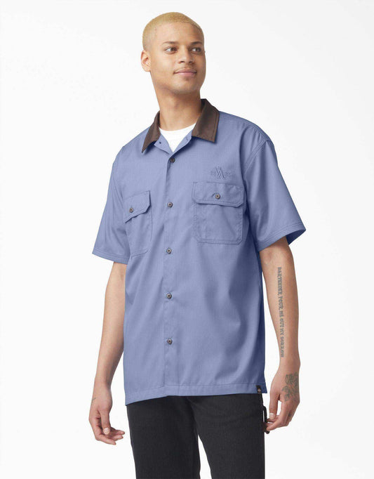 Dickies Vincent Alvarez Block Collar Work Shirt - Gulf Blue - Skoutley Outdoors LLC