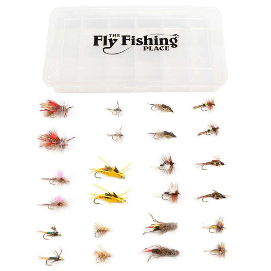 Trout Fly Assortment - Essential Western Dry and Nymph Fly Fishing Flies Collection - 2 Dozen Trout Flies with Fly Box - Skoutley Outdoors LLC