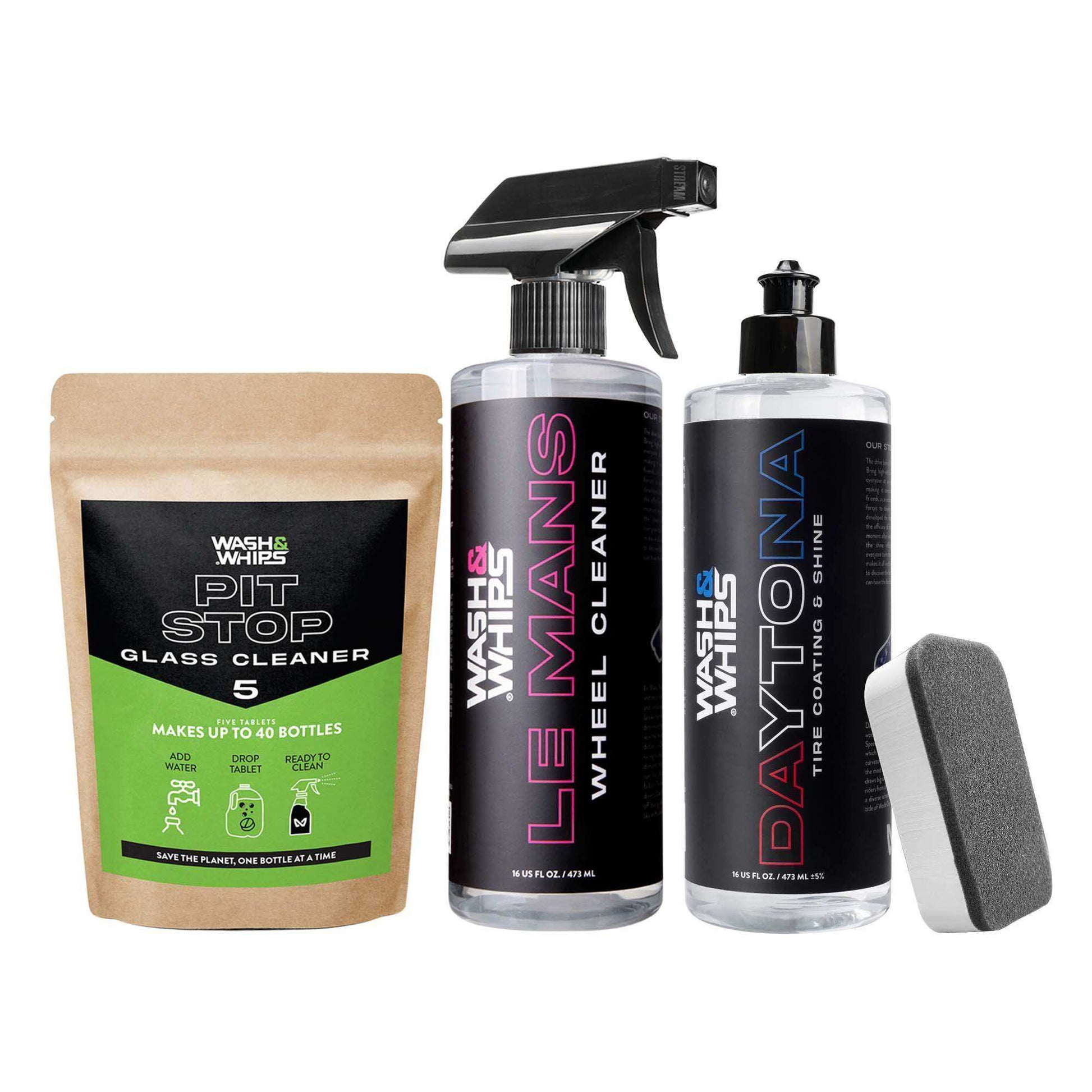 WASH&WHIPS Wheel & Tire Wash & Shine Kit - $48 Value - Skoutley Outdoors LLC