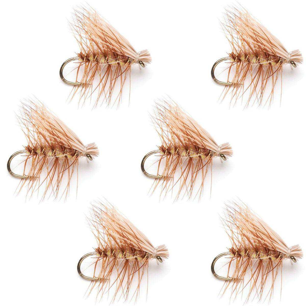 Yellow Elk Hair Caddis Classic Trout Dry Fly - Set of 6 Flies Size 18 - Skoutley Outdoors LLC