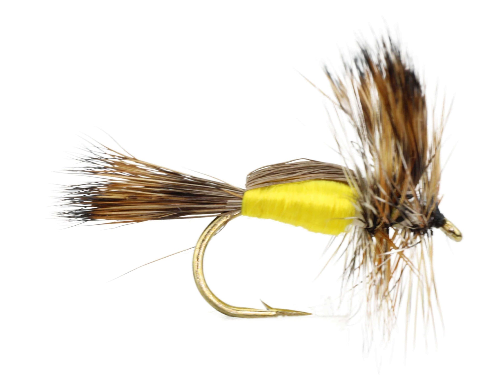 Humpy Fly, Size 10 | Yellow | Qty. 6 | Wild Water Fly Fishing - Skoutley Outdoors LLC