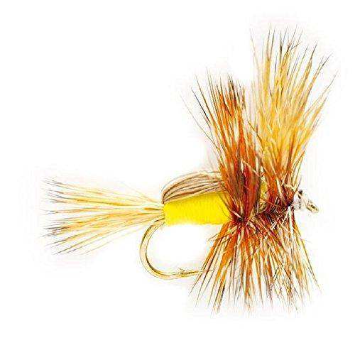 3 Pack Yellow Humpy Classic Hair Wing Dry Fly - Hook Size 10 - Skoutley Outdoors LLC