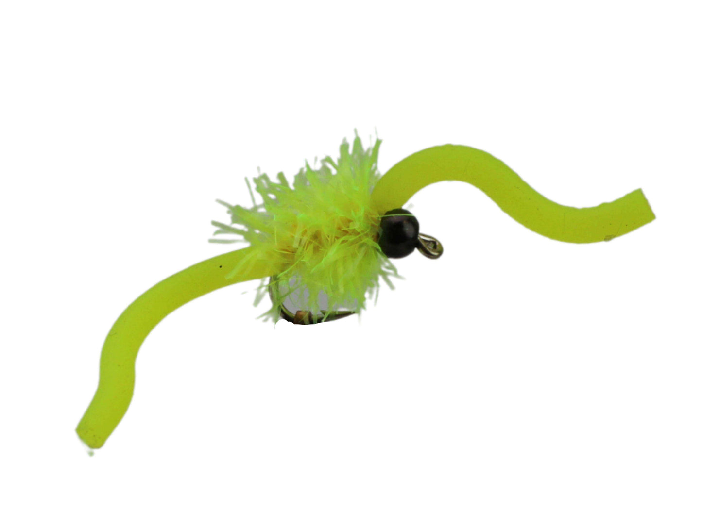 Tungsten Bead Head Squirmy Worm 2.0, Size 12 | Yellow | Qty. 6 | Wild Water Fly Fishing - Skoutley Outdoors LLC