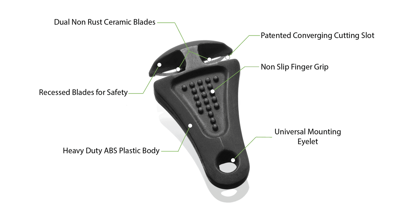 Line Cutterz Ceramic Blade Zipper Pull - Black - Skoutley Outdoors LLC