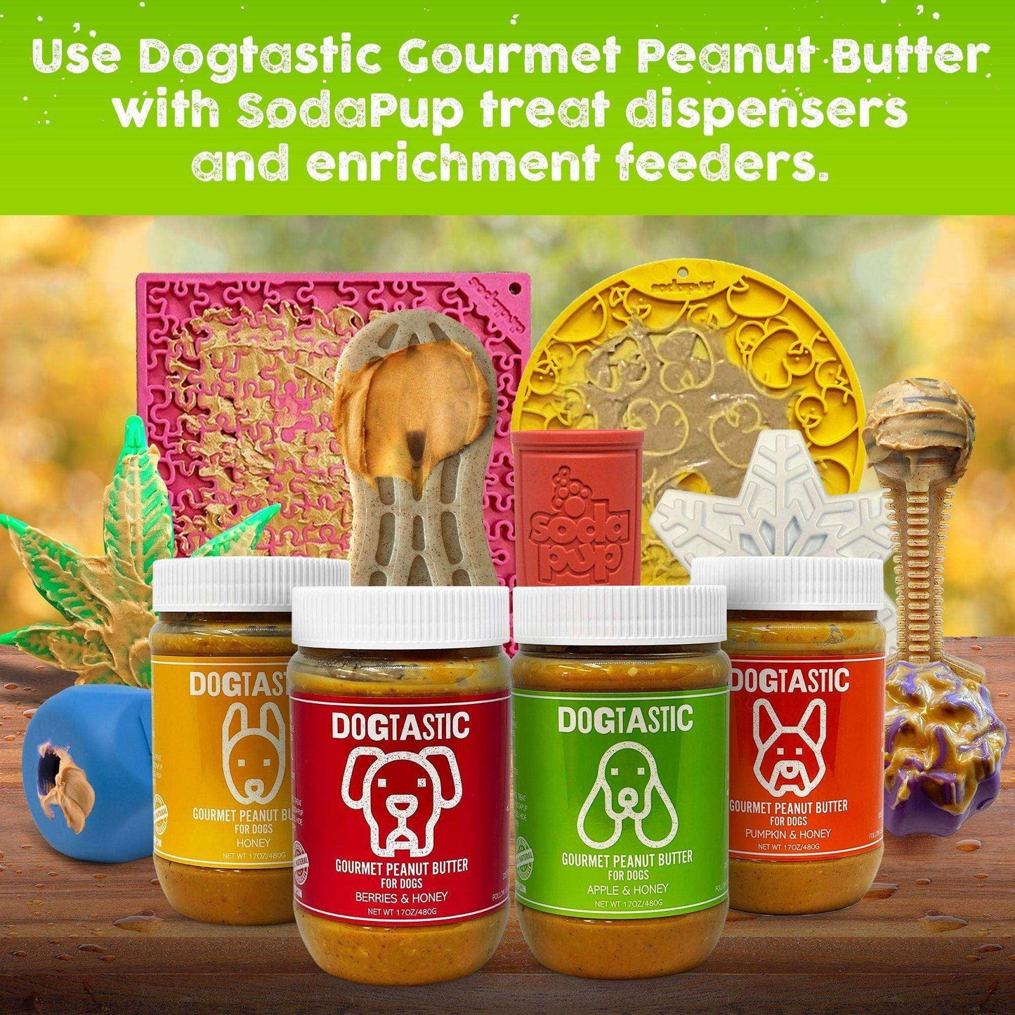 Dogtastic Gourmet Peanut Butter for Dogs - Pumpkin & Flax Seed Flavor - Skoutley Outdoors LLC