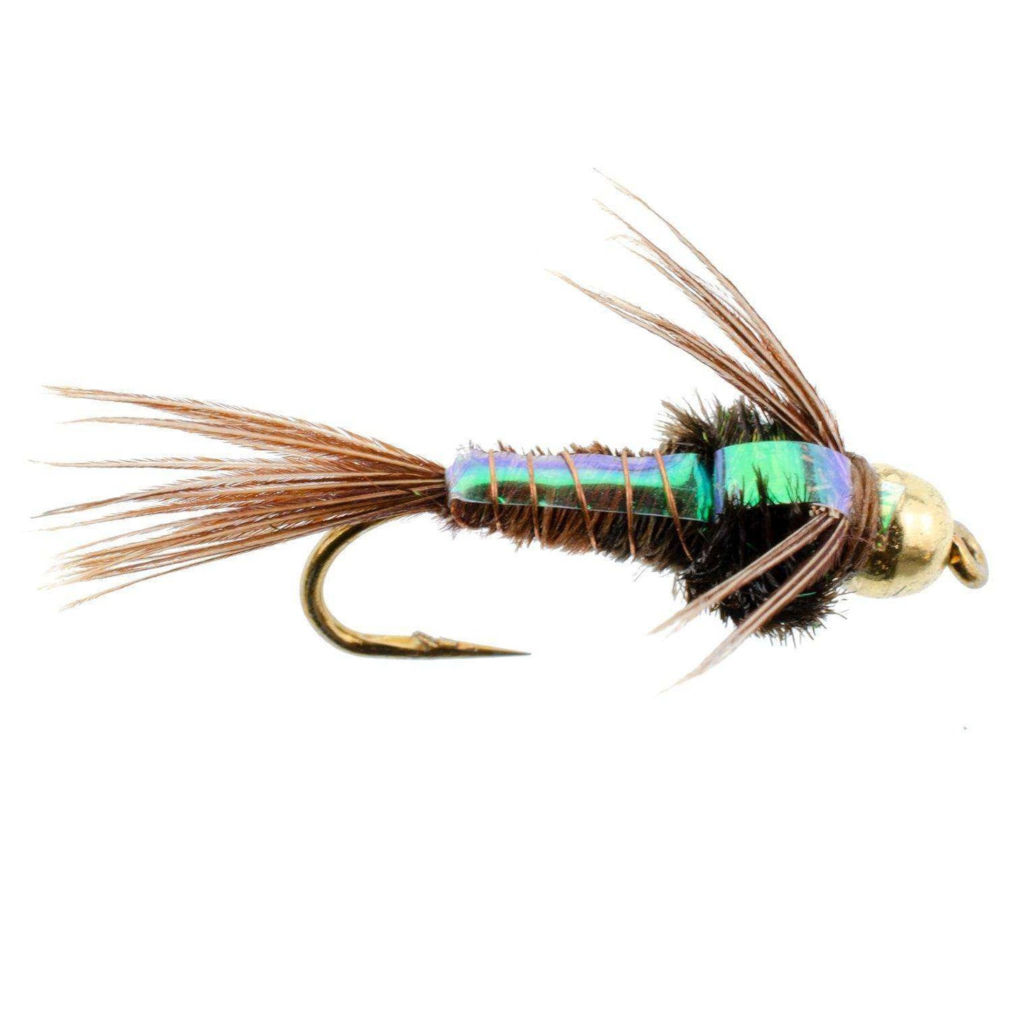 Bead Head Flash Back Pheasant Tail Nymph Fly Fishing Flies - 6 Flies Hook Size 12 - Skoutley Outdoors LLC