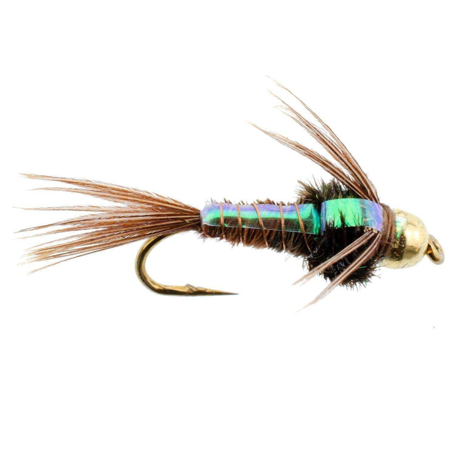 Bead Head Flash Back Pheasant Tail Nymph 1 Dozen Fly Fishing Flies Size 12 - Skoutley Outdoors LLC