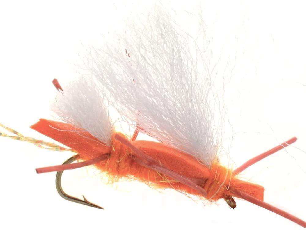 Chubby Chernobyl Ant Orange Foam Body Grasshopper Fly - 1 Dozen Flies Hook Size 10 - Skoutley Outdoors LLC