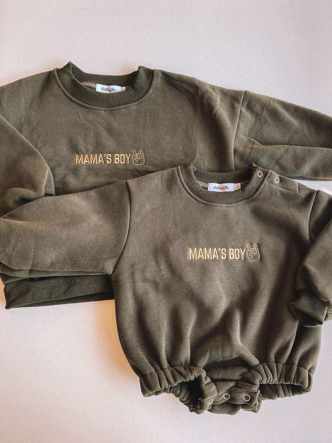 Mama's Boy Embroidered Bubble Romper - Skoutley Outdoors LLC