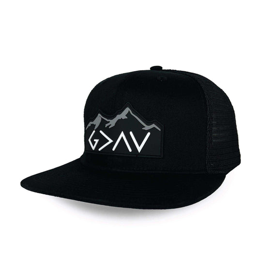 God Is Greater Than The Highs and Lows Trucker Hat - Skoutley Outdoors LLC