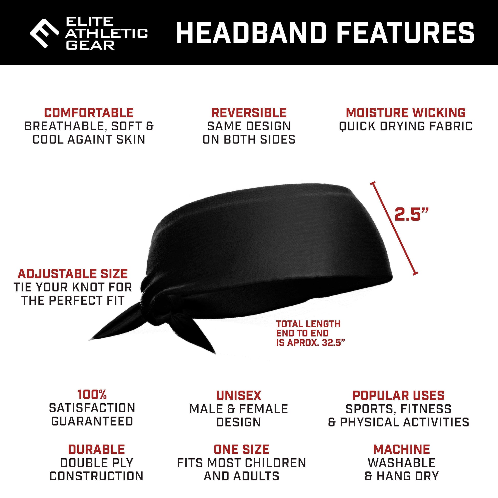 Black BLESSED Tie Headband - Skoutley Outdoors LLC