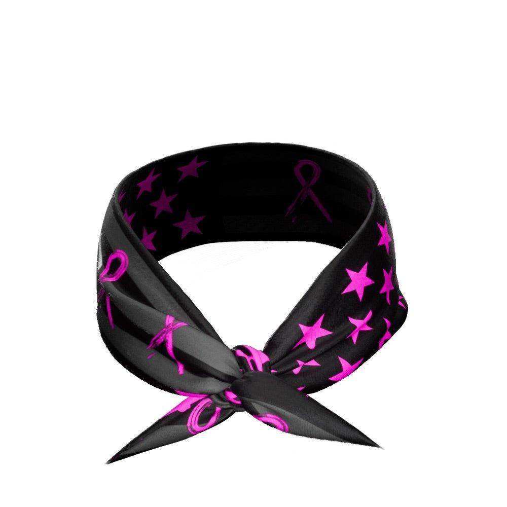 Shadow USA Flag - Breast Cancer Awareness Tie Headband - Skoutley Outdoors LLC