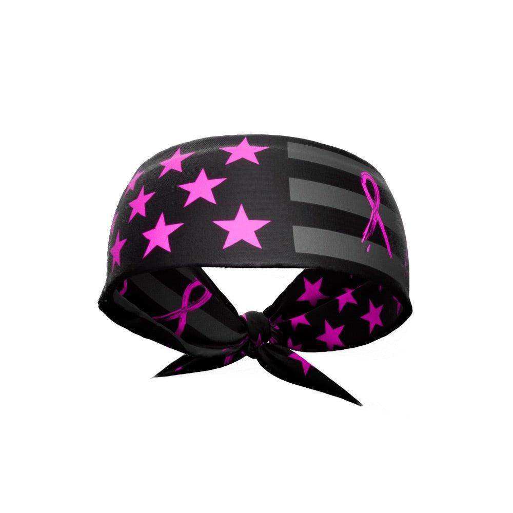 Shadow USA Flag - Breast Cancer Awareness Tie Headband - Skoutley Outdoors LLC