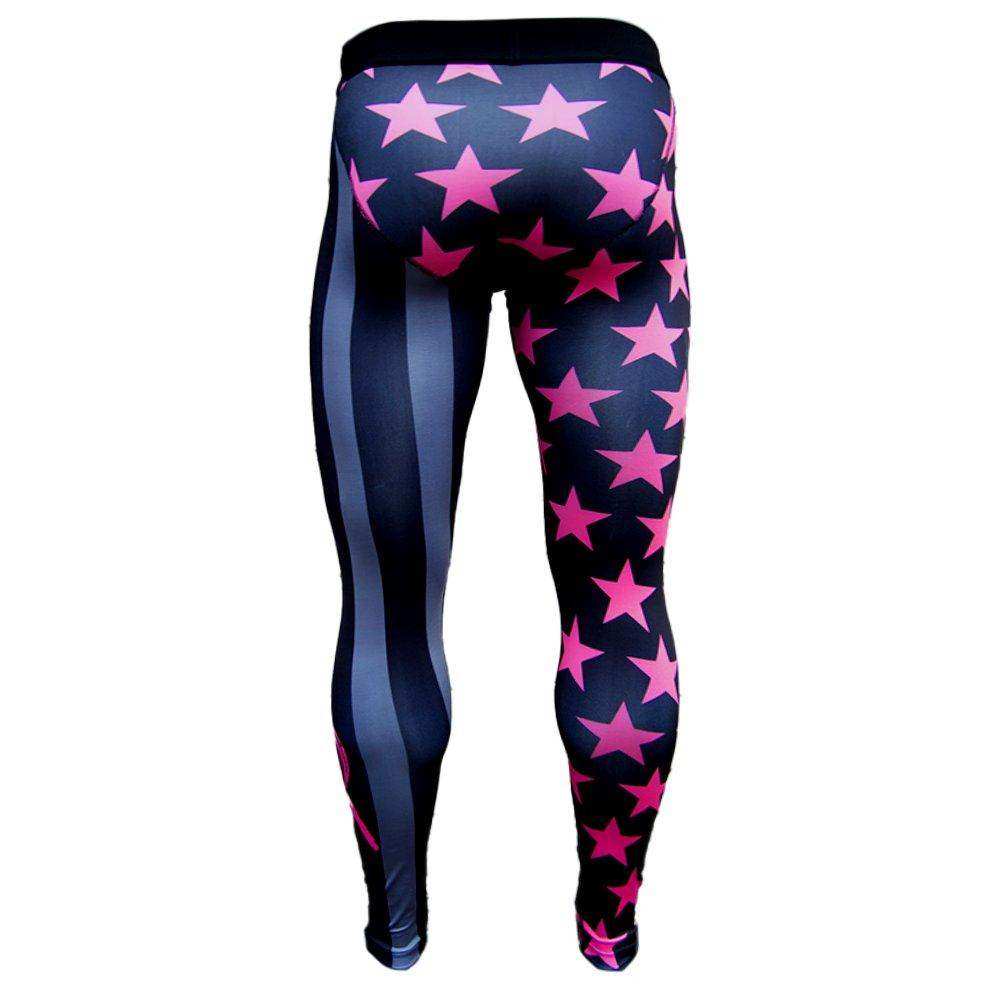 Shadow USA Flag - Breast Cancer Awareness Compression Tights - Skoutley Outdoors LLC