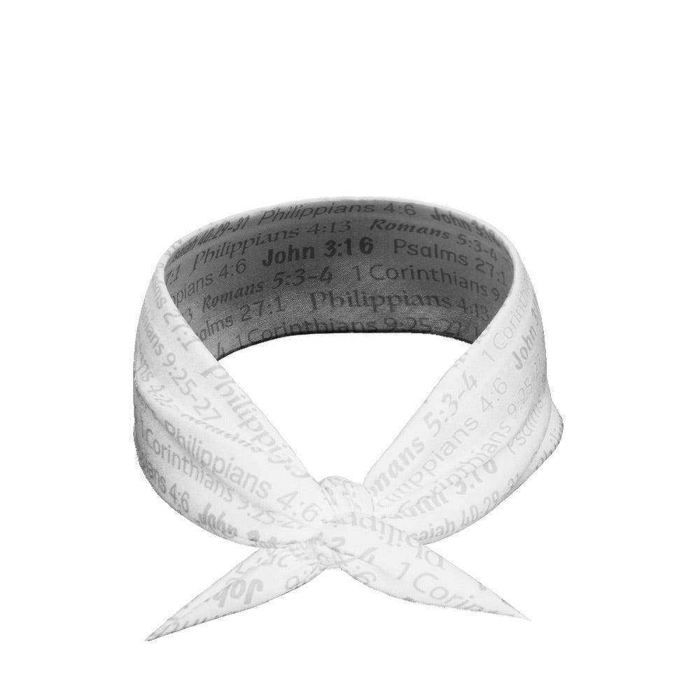 White Bible Verse Tie Headband - Skoutley Outdoors LLC