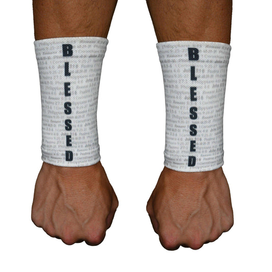 White BLESSED Wrist Support Sleeves - Skoutley Outdoors LLC