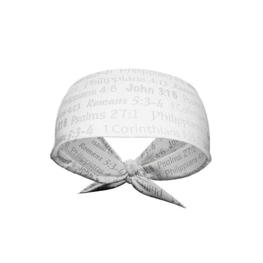 White Bible Verse Tie Headband - Skoutley Outdoors LLC