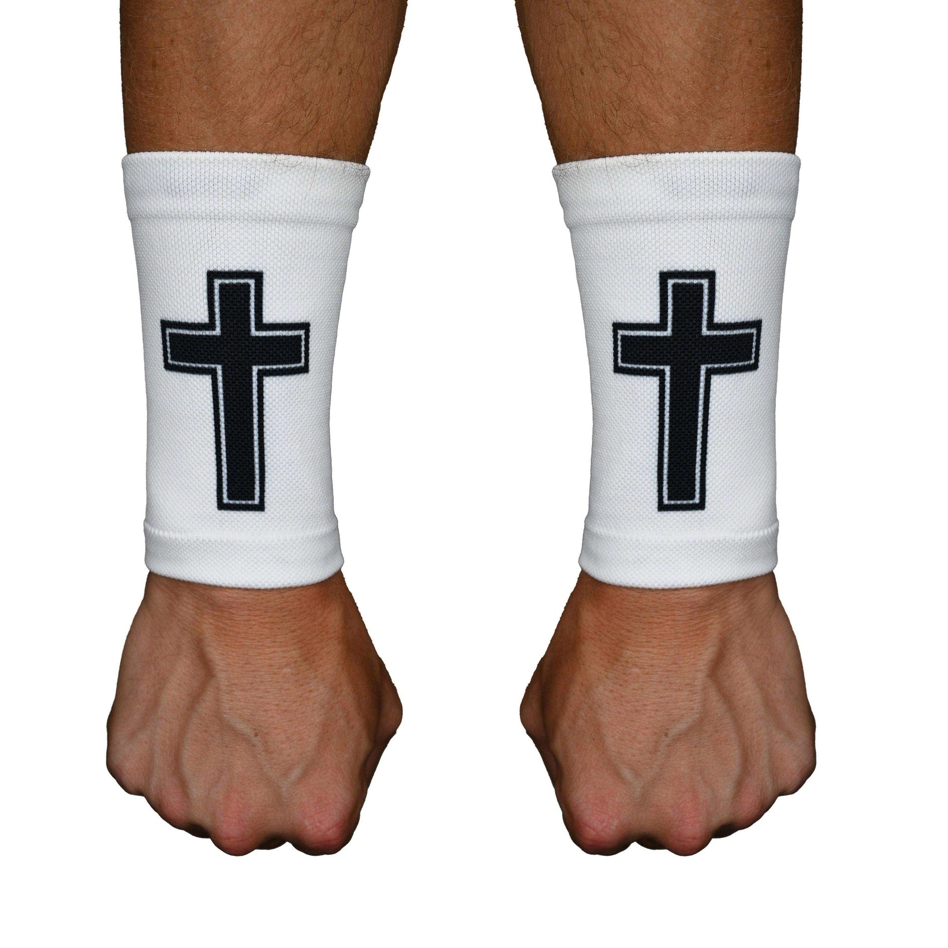 Faith Cross White Wrist Support Sleeves - Skoutley Outdoors LLC