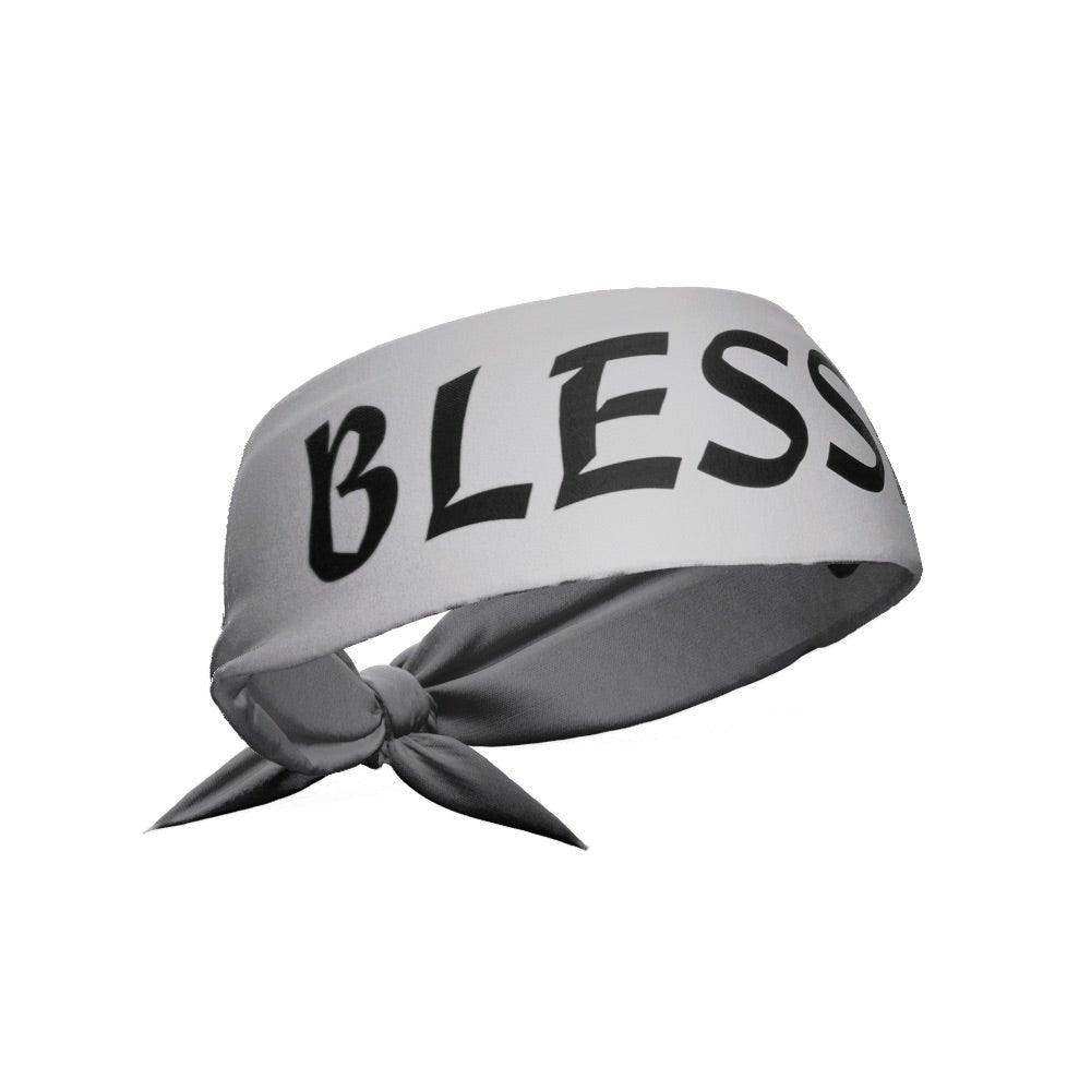 Grey BLESSED Tie Headband - Skoutley Outdoors LLC