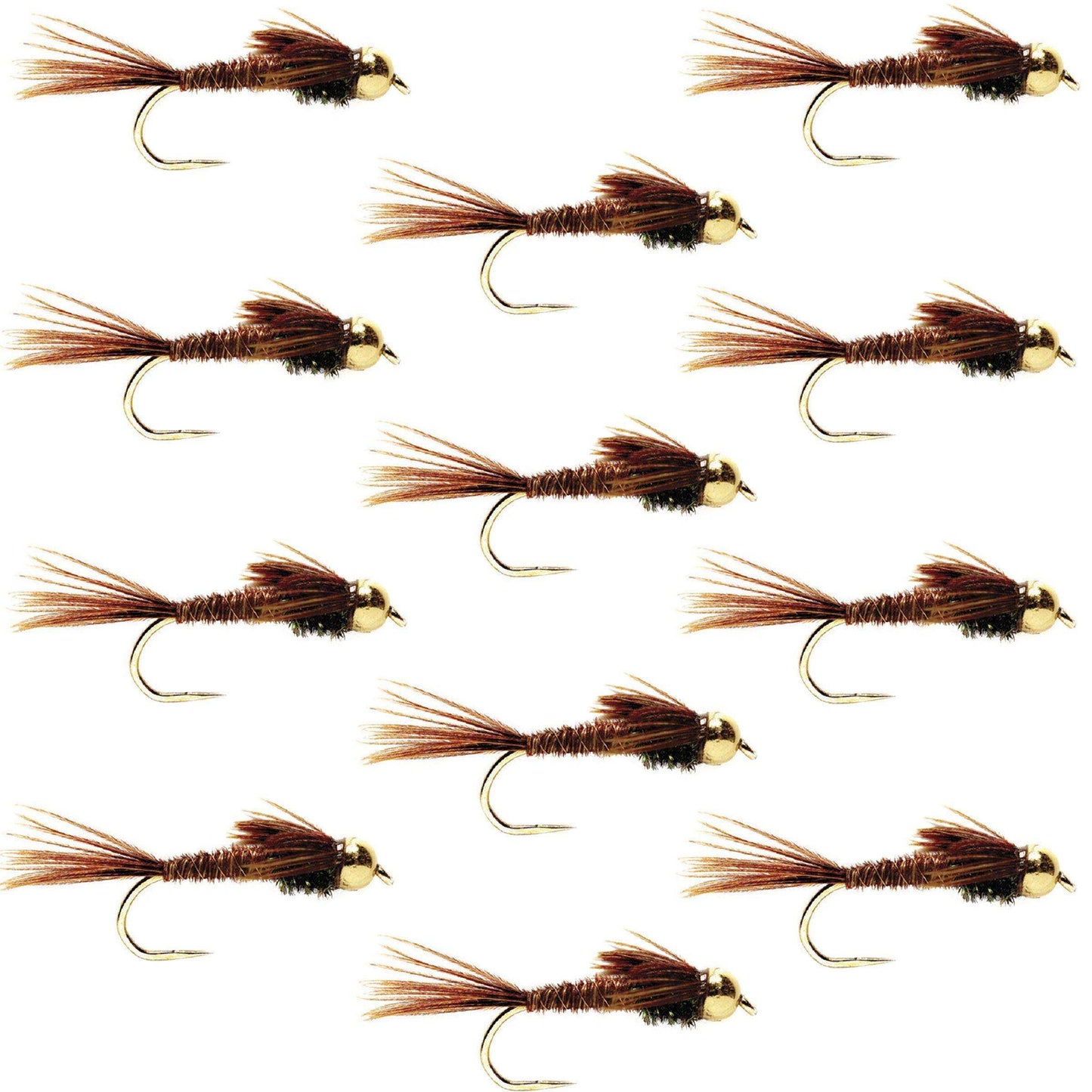 Barbless Bead Head Pheasant Tail Nymph Fly 1 Dozen Flies Hook Size 18 - Skoutley Outdoors LLC