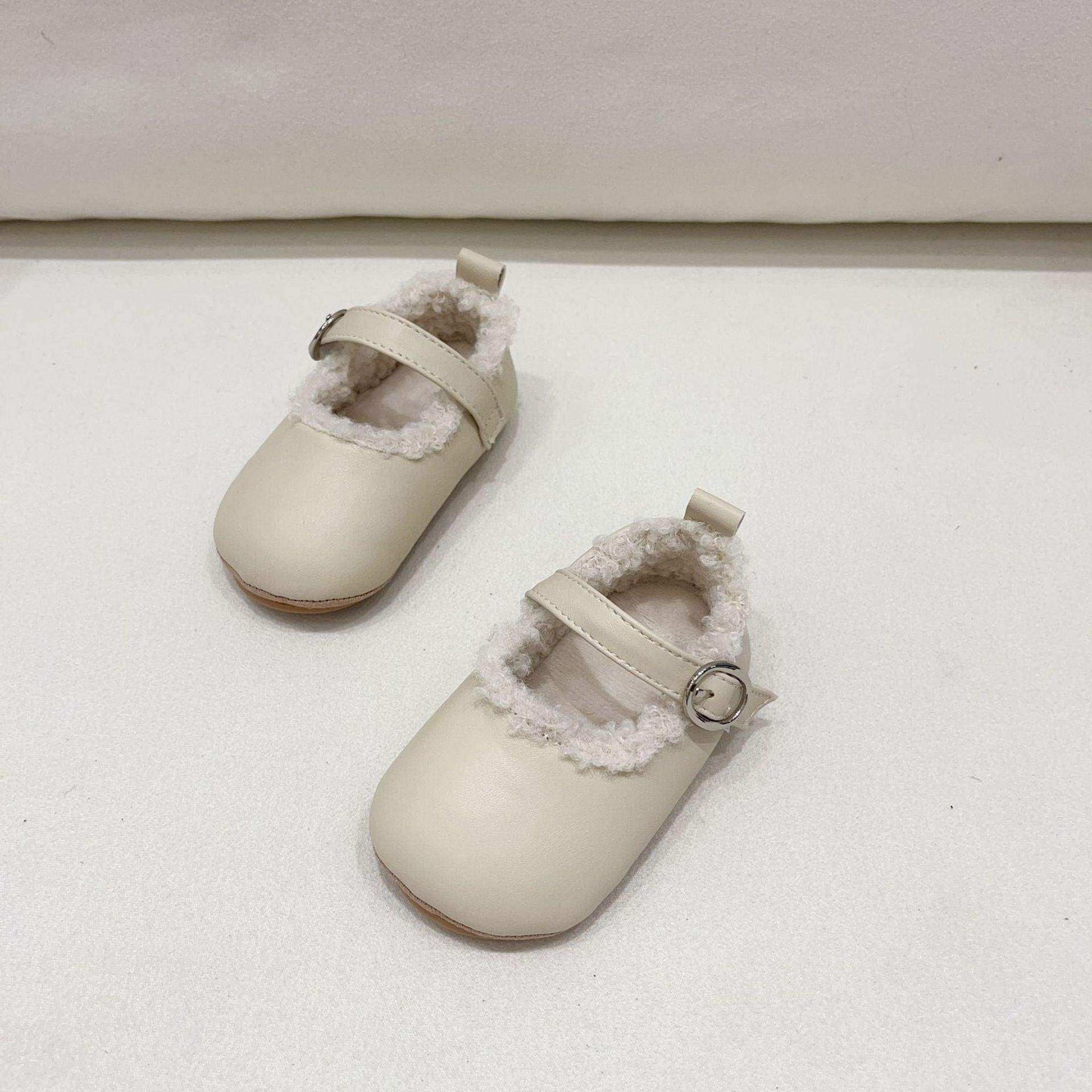 Ins Infant Baby Girl Solid Color Plush Warm Anti-Slip Shoes In Winter - Skoutley Outdoors LLC