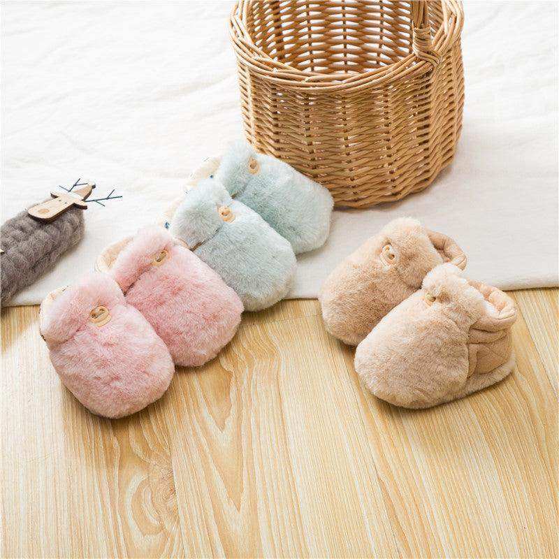 Newborn Baby Solid Color Plush Warm Shoes Outfits In Autumn & Winter - Skoutley Outdoors LLC