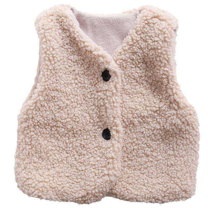 Baby Berber Fleece Design Button Front Warm Coat Vest - Skoutley Outdoors LLC