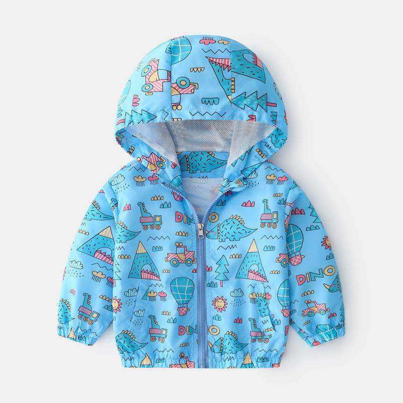 Baby Boy Cartoon Pattern Zipper Front Design Mesh Cloth Jacket Coat - Skoutley Outdoors LLC