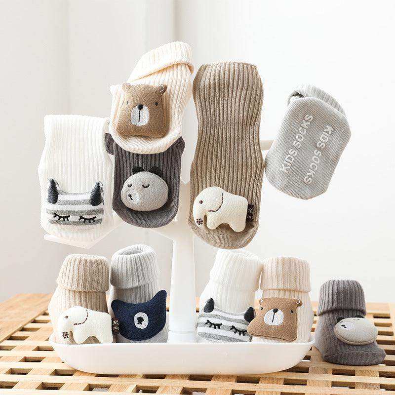 Baby Cartoon 3D Doll Patched Pattern Non-Slip Floor Socks - Skoutley Outdoors LLC