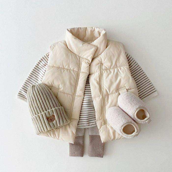 Baby Solid Color Quilted Thickened Vest Coat In Winter - Skoutley Outdoors LLC