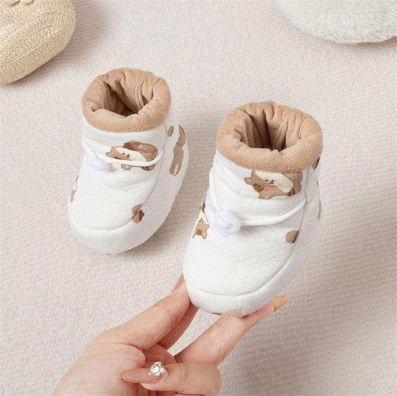 Autumn and Winter Anti-slip Soft Sole Baby Shoes with Fleece-lined Thick Cotton-padded Fabric - Skoutley Outdoors LLC